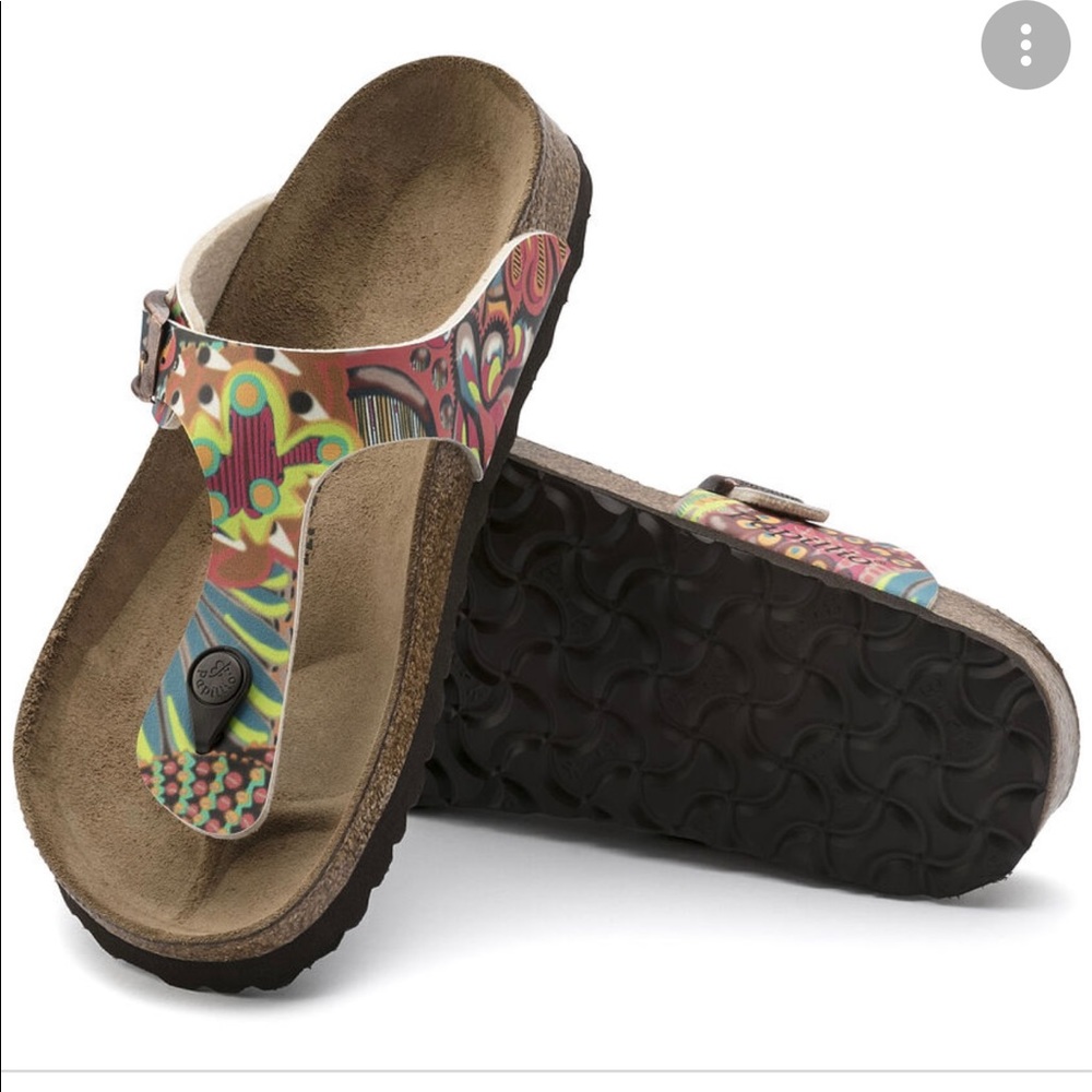 Birkenstock Gizeh-Birko Flor African Wax Raspberry Sz 38